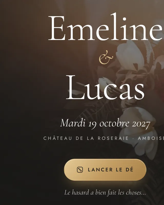 Faire-part « Coup de Dés » créé pour Emeline & Lucas