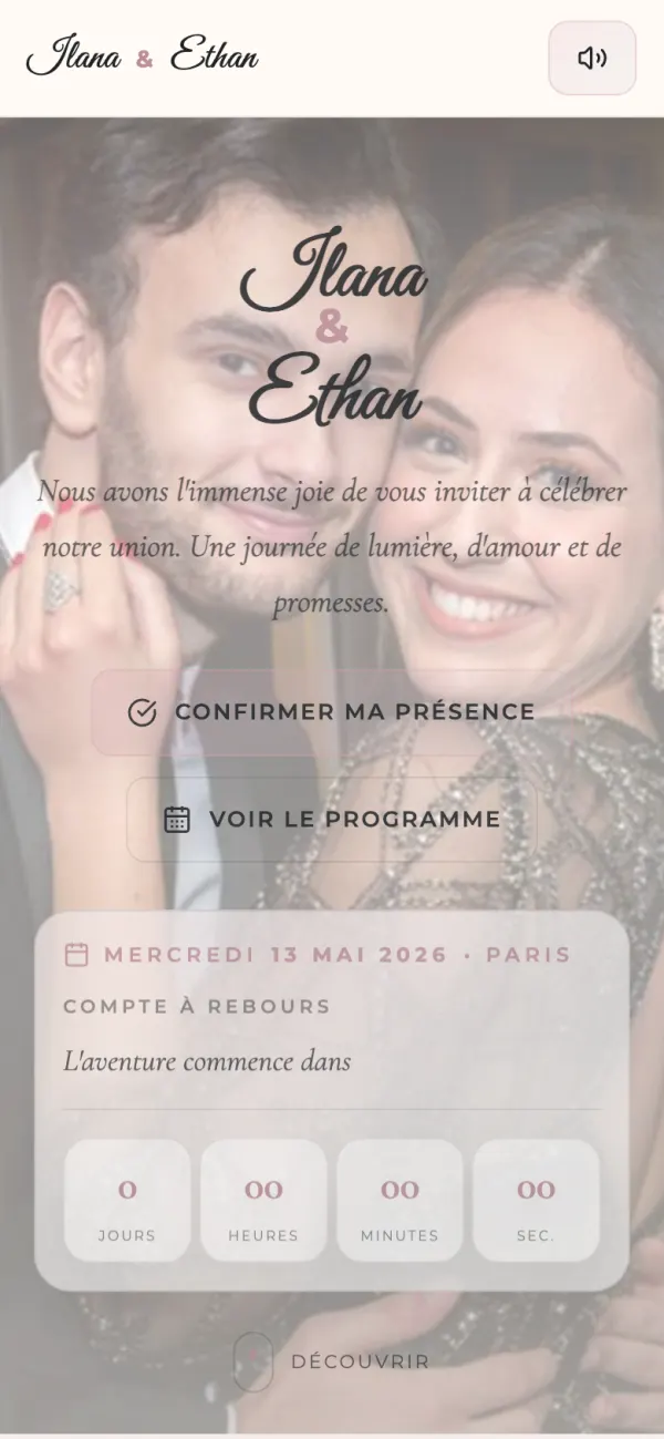 Aperçu du faire-part « Rose Élégance »