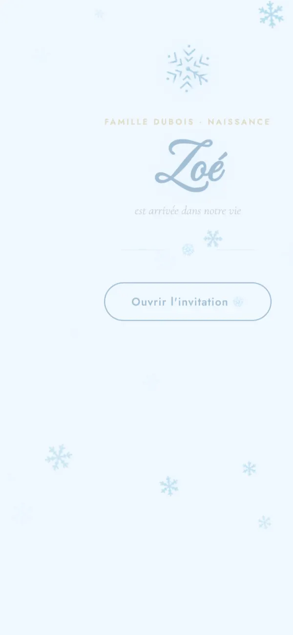 Aperçu du faire-part « Flocons de Joie »